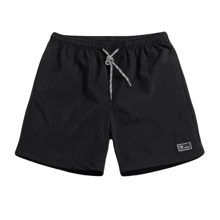 Pantalones cortos casuales de secado rápido de encaje para hombre, color sólido, ropa de playa para surf - 1