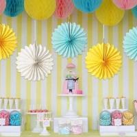 Manualidades decorativas, abanicos de 4 ''-12'', papel de seda colgante DIY para bodas, fiestas de cumpleaños y festivales - details 1