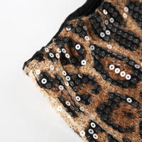 BUNO-pantalones cortos brillantes con lentejuelas para mujer, Mini pantalones cortos con estampado de leopardo, cintura alta, moldeador de cuerpo, ropa de calle impresionante - details 18