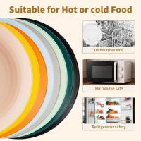 23cm Round Salad Dessert Dinner Plate Stackable Unbreakable Reusable 4Pcs Wheat Straw Dish Microwave Safe Fruit Plate for Dining - details 7
