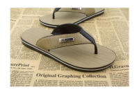 2025Nuevas Chanclas de Verano para Hombres Sandalias de Textura de Madera Antideslizantes Zapatos de Playa de Punta Plana - details 0