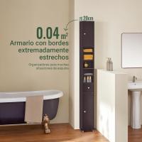 Mueble de Baño de Alto Estante Estanterías con 2 Puertas y Cajón Blanco Tamaño 20x20x180cm - details 85
