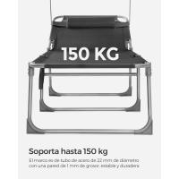 Silla de Sentado al Aire Libre Ajustable Plegable, 193 x 53 x 29 cm, Capacidad de 150 kg, con Parasol, reposacabezas, Respaldo - details 41