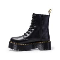 Suelas gruesas con forro polar Botas Dr. Martens, cremalleras laterales, botas cortas de mujer británica, suelas de pastel, botas de trabajo y zapatos de algodón - details 0