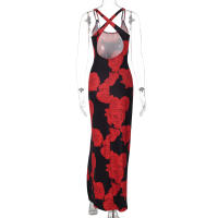 Vestido largo rojo ajustado para mujer, ropa elegante para fiesta, discoteca, noche, calle, artículos de negocios, venta al por mayor, verano 2024 - details 8