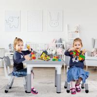 Infantil en Altura Ajustable, Muebles plástico Grupo Asientos y niñas a Partir 2 años, (Gris, Cuadrada) - details 3