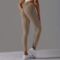 Pantalones de yoga con espalda en V para mujer, leggings sexys para entrenamiento Fiess, gimnasio, correr, cintura alta - details 20