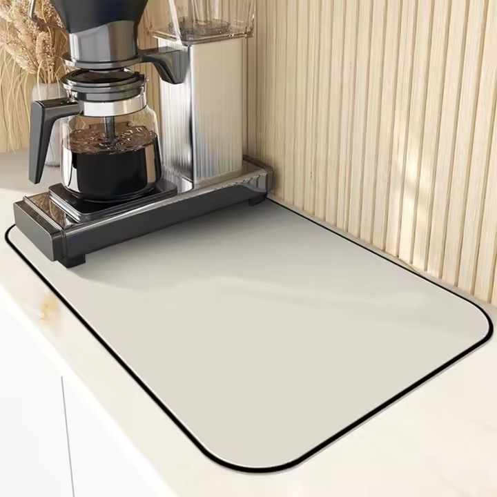 Super Absorbent Coffee Dish Large Kitchen Absorbent Draining Mat Drying Mat Quick Dry Bathroom Drain Pad Kitchen - 1