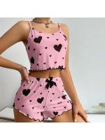 Conjunto de Pijamas para Mujer de 2 Piezas Ropa de Dormir Suave sin Mangas y Pantalones Cortos - details 12