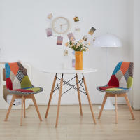 EGOONM-Sillas de comedor modernas con patas de madera maciza, muebles para el hogar, sillas de Bar, ocio, oficina, Patchwork, 4 piezas por juego - details 6
