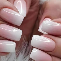 Set De 24 Uñas Postizas Cuadradas En Gradient Rosa Sencillas Y Elegantes Fashion Removibles Para Fiesta Y Uso Diario - details 0