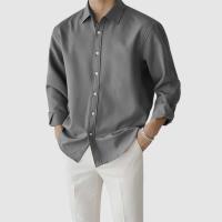 2025 verano estampado color sólido ropa de los hombres playa vacaciones hombres moda camisas (Regalo 1 pieza) - details 5