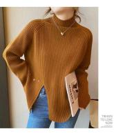 Suéter Elegante para Mujer 2025 Cuello Alto, Estilo Informal, Otoño-Invierno, Botón de Horquilla Dividido, Top de Punto Ajustado, Suaves - details 4