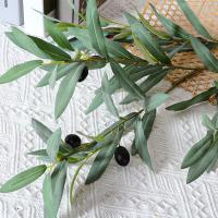 Rama de olivo Artificial de 4 tenedores, 95cm, elegante olivo falso, hoja de olivo simulada hecha a mano de plástico, decoración de jardín al aire libre - details 3
