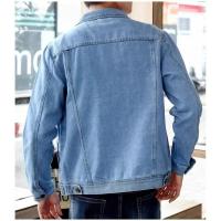 Chaqueta vaquera de color puro para hombre, abrigos informales diarios con solapa de un solo pecho, novedad de verano - details 2