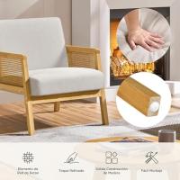 Sofá de Madera con Resalones Relax de Ratán para Salón, Dormitorios, Sala de Recepción, Sala de Lectura - details 4