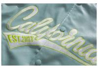 Chaqueta de Béisbol Bordada Ropa de Calle Hip-Hop para Hombres y Mujeres Cuero PU Varsity Bomber - details 6