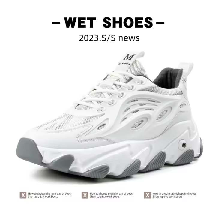 Nuevas zapatillas de malla, zapatos casuales de moda, aumento de altura de plataforma - 1