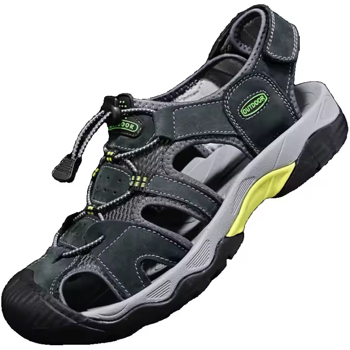 Gran tamaño Baotou sandalias casuales de cuero de playa para hombres sandalias de hombre de cuero de trazabilidad transpirable al aire libre de verano - 1