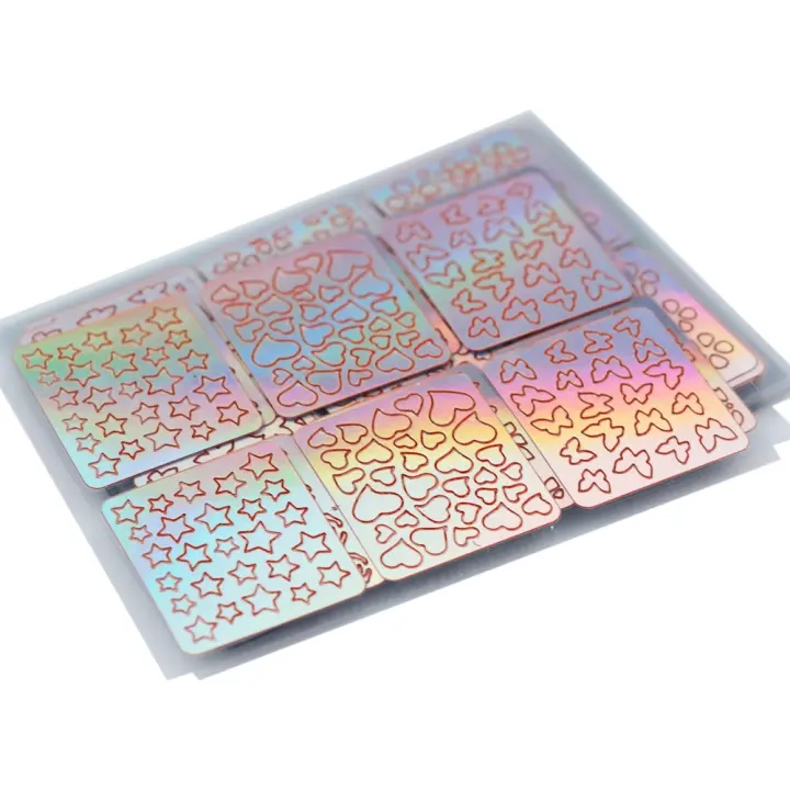 Juego de 24 hojas caladas para decoración de uñas, pegatinas de transferencia de puntas, accesorios de vinilo para manicura francesa, DIY - 1