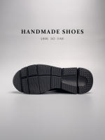 Zapatos hechos a mano, zapatos deportivos, zapatos de cuero para hombre, versátiles, pequeños, negros, que aumentan la altura. - details 18