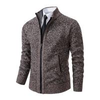 Abrigo deportivo informal para hombre, cárdigan cálido de lana con cremallera, cuello alto, Color sólido, otoño e invierno - details 8