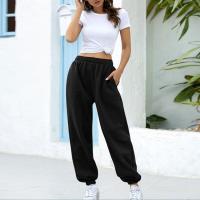 Pantalones de sandalia sueltos deportivos casuales para mujer, cintura elástica, color sólido - details 3