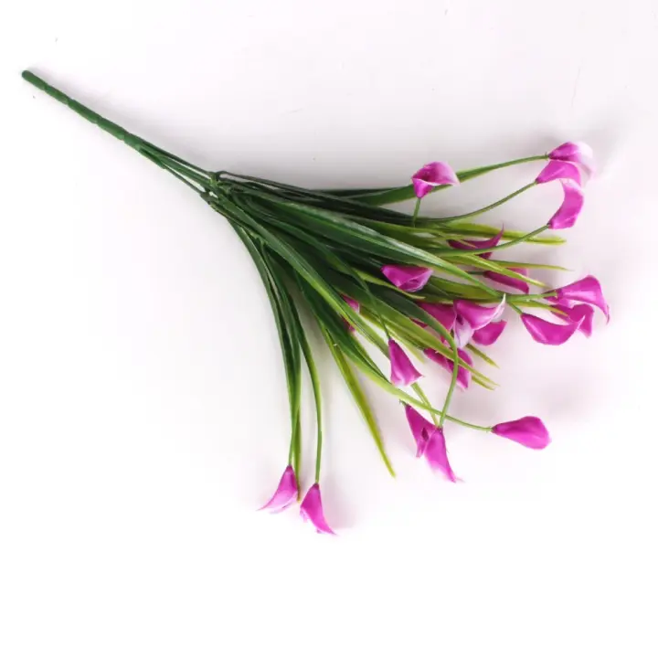 Mini Callas artificiales de plástico para decoración del hogar, flores artificiales, suministros para fiestas, arreglo Floral, lirio acuático - 1
