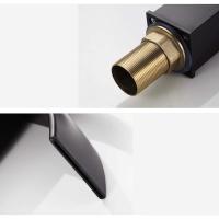 Grifo Moderno de Latón Negro con Boquilla Plana para Fregadero de Baño, Partes de Plomería Tipo de Material: Latón Resistente a H - details 2