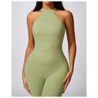 Ropa de yoga de una pieza con diseño de melocotón sin mangas, secado rápido, perfecta para pilates y fiess Fabricado en China - details 14
