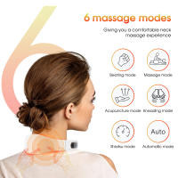 Dispositivo de masaje TENS para cuello y hombros, masajeador muscular de compresión caliente de 6 pulsos, tratamiento de relajación de Espondilosis Cervical - details 15