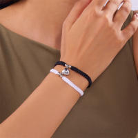 2 unids/set corazón romántico magnético atraer pareja para Mujeres Hombres moda cuerda trenzada pulsera a juego joyería de amistad - details 29