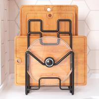 Soporte para tabla de cortar multicapa, soporte de Metal para arte del hierro, estante para tapa de olla, estante Vertical para ahorrar espacio, organizador de tabla de cortar, gabinete - details 11