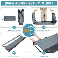 Cama Plegable Compacta Acampada Cama de Camping Jardin Portátil Ultraligera Fuerte Resistente, Capacidad de 120kg - details 10
