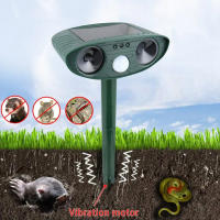 Repelente solar de animales ultrasónico para exteriores disuasivo para perros y gatos Sensor de movimiento de 110° 6-8m con luz para mapache mofeta ciervo jardín y Patio - details 10