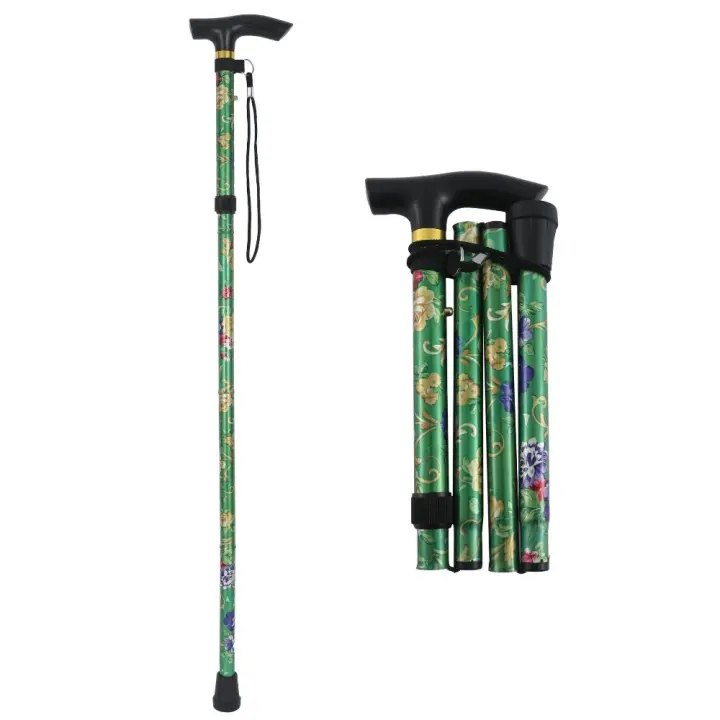 Bastones de Trekking de Aluminio Aeronáutico Plegables - Bastones de Paseo 5 Secciones Ajustables para Senderismo/Trail, Diseño Ultraligero con Empuñadura Ergonómica Antideslizante - 1