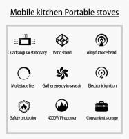 Mini estufa de gas cuadrada plegable portátil para acampar, quemador de butano para Montañismo al aire libre, picnic, agua hirviendo, utensilios de cocina - details 1