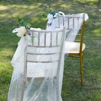 2 uds flor de seda silla de boda flor trasera hecha a mano silla de pasillo rústica flor Artificial estilo nórdico Pew arcos flor - details 5