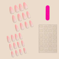 Uñas postizas rosadas francesas mate, ble y sin dividir, cómodas, para salón de uñas profesional - details 2