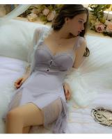 Elegante Vestido de Noche de Talla Grande con Escote Profundo Manga Abullonada, Sin Espalda, Almohadilla de Pecho Plus Ropa de Casa de Moda para Mujeres - details 13