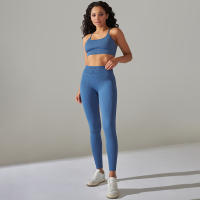 Hamidou-Conjunto de ropa deportiva de dos piezas para mujer, Leggings de cintura alta para gimnasio, Top corto, trajes deportivos de Fitness, ropa deportiva con lavado ácido - details 16
