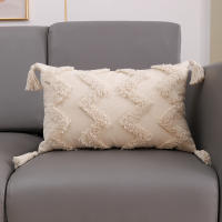 ANUMEI-funda de cojín bohemia de 45x45cm, 30x50cm, Beige, decorativa, cuadrada, de macramé - details 18