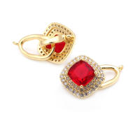 4 juegos de conectores cuadrados de latón y circonita de Color dorado de 18K para collares, cierres de pulsera, suministros de joyería Diy, accesorios - details 2