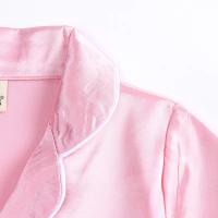 Pijamas para niños y niñas, Top de satén de seda, pantalón de manga larga, pijamas lisos con botones para bebés, conjunto de satén, camisón, ropa de dormir para niños - details 10