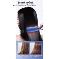 Azul clip de pelo liso ancho casa rizador de alisar el poder portapapeles esponjoso ajuste de temperatura de varias velocidades - details 5
