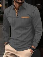 Nuevo polo 2025 para hombre, manga larga, solapa, estilo casual de negocios. - details 4