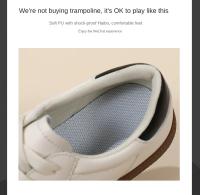Zapatillas de Moda para Mujer de Corte Bajo Estilo Retro de Cuero Toe Redondo Casual Gris Blanco - details 4