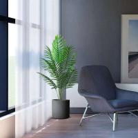 Árbol artificial de 90-120 cm, planta falsa tropical, hojas de palma de plástico verde, ramas grandes utilizadas para el jardín del hogar - details 9