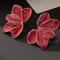 Pendientes de pétalos de esmalte rojo, R de metal para mujer, joyería, estilo de moda, regalos navideños, accesorios de lujo diarios MQ478 - details 4