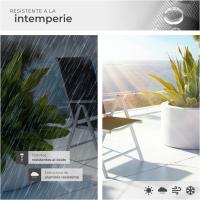 Conjunto Muebles Jardín Exterior 9 Piezas, Estructura de Aluminio, Mesa y Sillas Terraza Impermeables, Resistentes a Intemperie, Sillas Plegables y Reclinables, Tela Transpirable - Plata - details 16